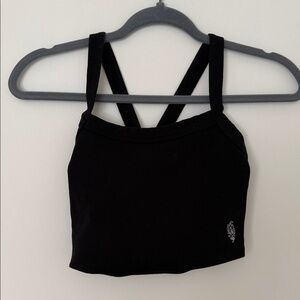 Free People Black Strappy Cropped Tank